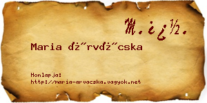 Maria Árvácska névjegykártya